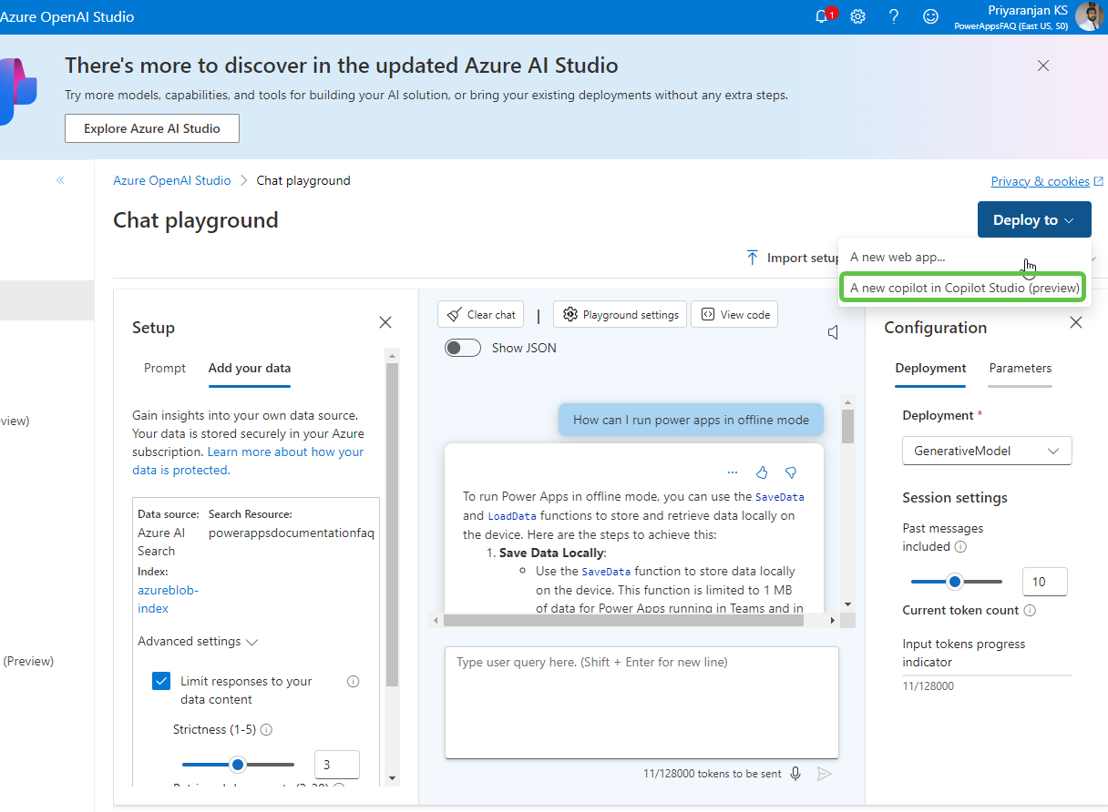 Deploy to Copilot Studio